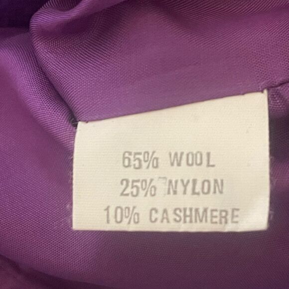 Vintage Georgiou Studio wool blend cropped purple blazer sz 4 - Picture 4 of 4